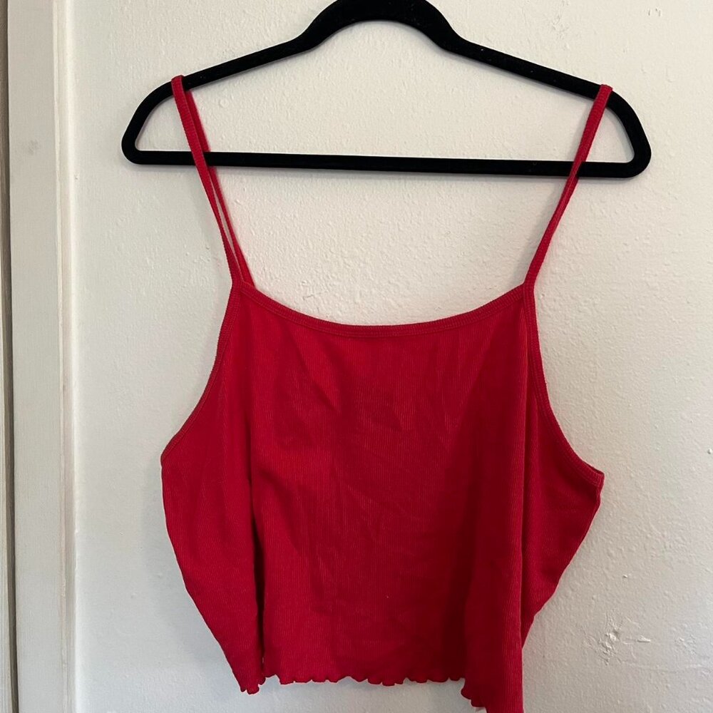 Plus size cropped red tank top